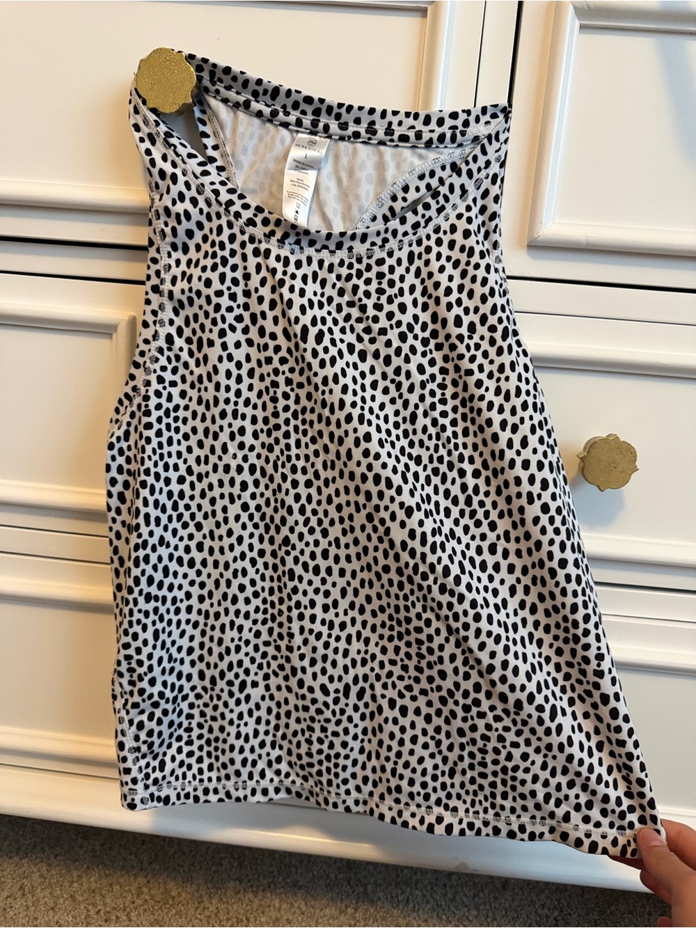 Altar'd State White Tank with Black Spot Print